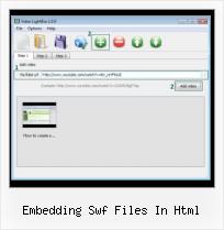 Play Video HTML Code embedding swf files in html