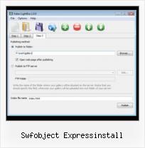 HTML Upload Video swfobject expressinstall