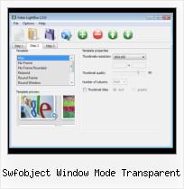 Embed SWF into Email swfobject window mode transparent