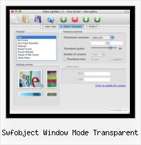 HTML Embed SWF swfobject window mode transparent